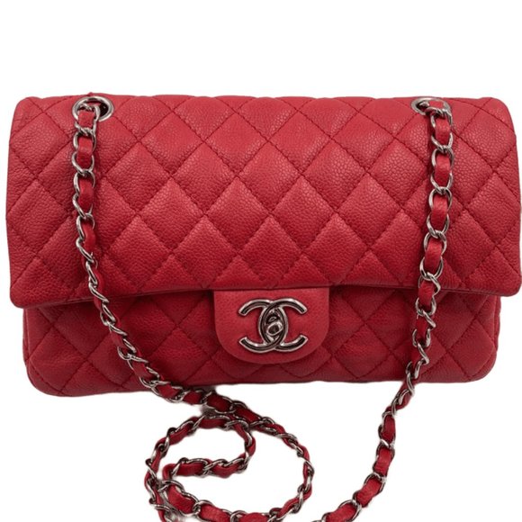 Authentic CHANEL Caviar Red Double Flap Bag - Picture 3 of 13